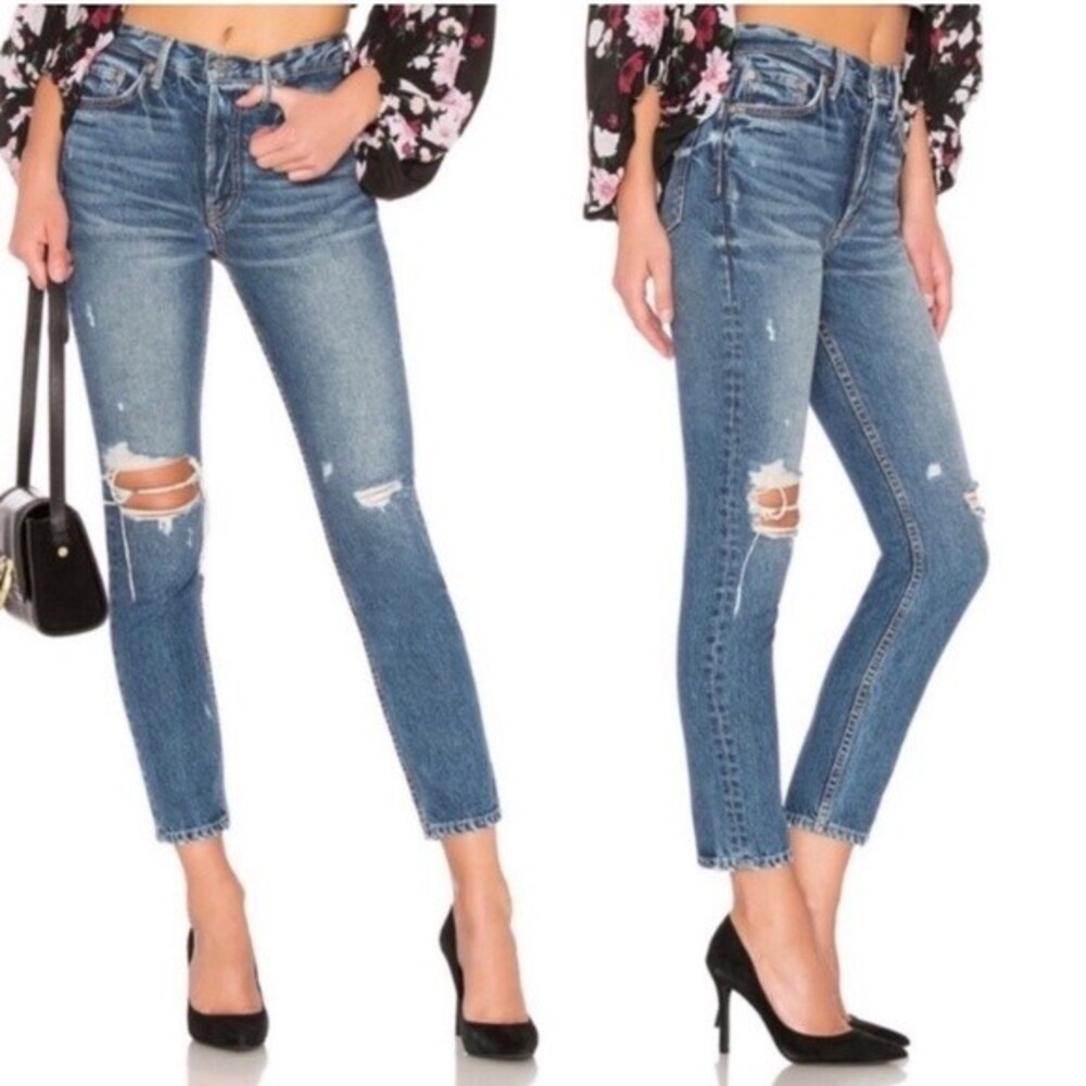 grlfrnd Karolina Skinny Leg Jeans In More Life Distressed‎ High Rise 26